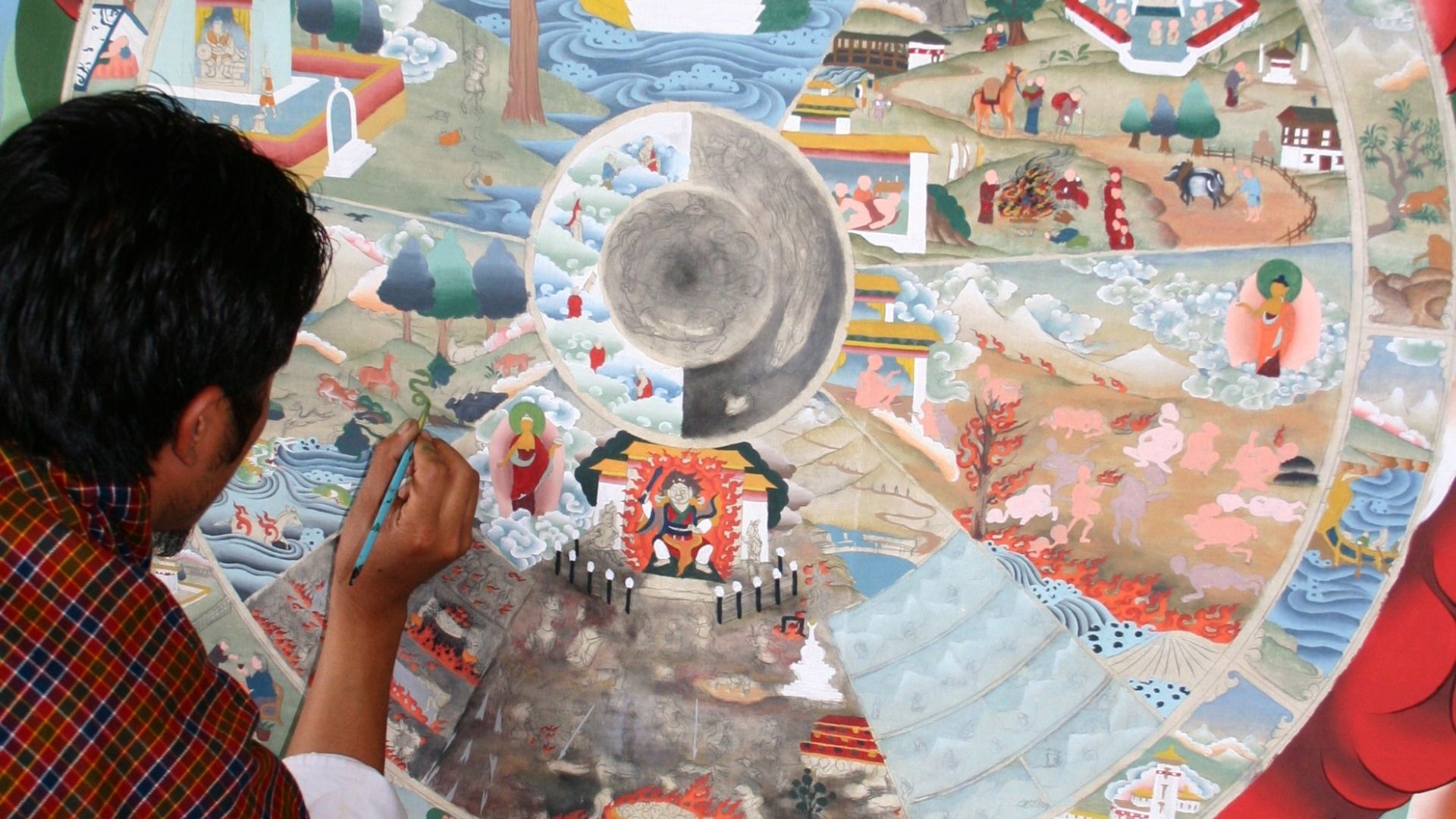 Bhutan thanka maalausta